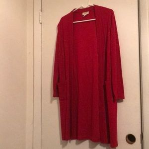 Talbots long red sweater